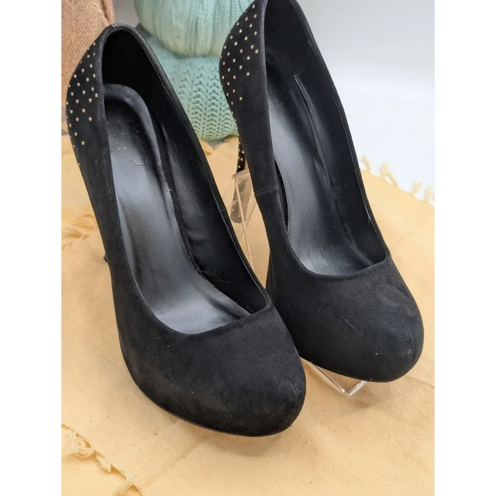 Mix No. 6 Neree Black Studded Platform Pumps Heels Women's Size 8 With Box
